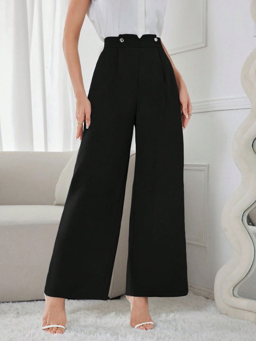Pantalón Unicolor Con Pliegues Pantalon 03 ZAPRINI Negro S 