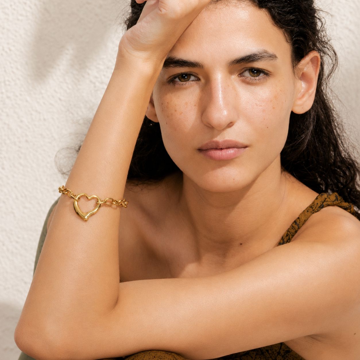 Pulsera Con Corazón Enchapado En Oro 18K Pulsera 06 ZAPRINI 