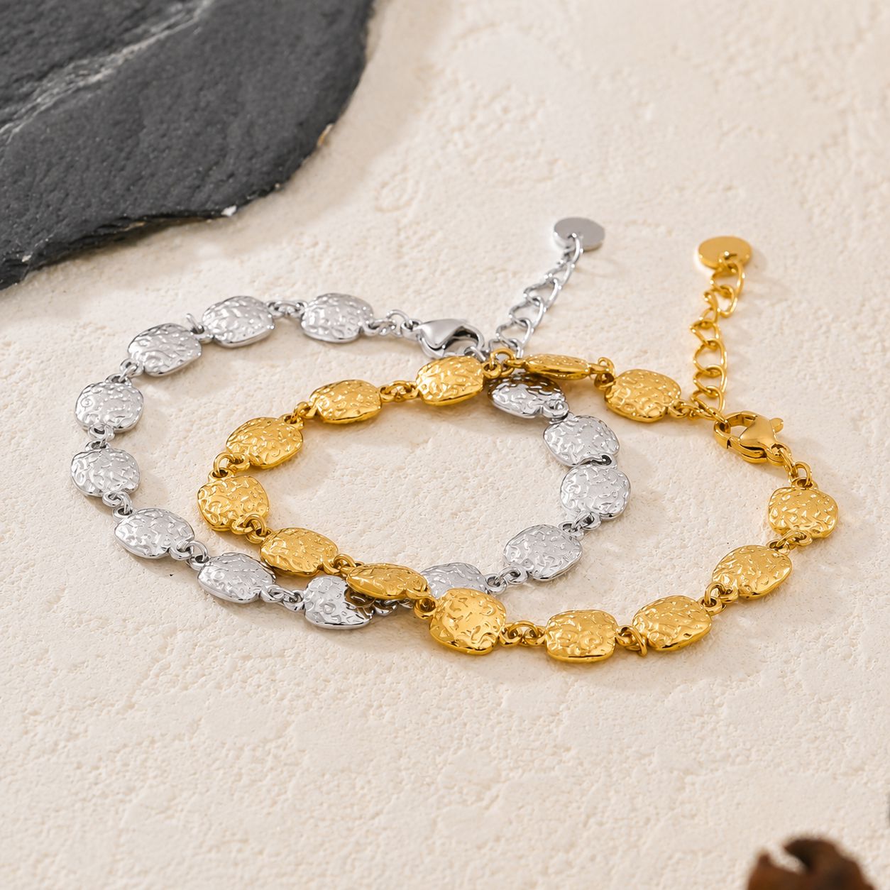 Pulsera De Cadena Cuadrada Enchapado En Oro 18K Pulsera 04 ZAPRINI 