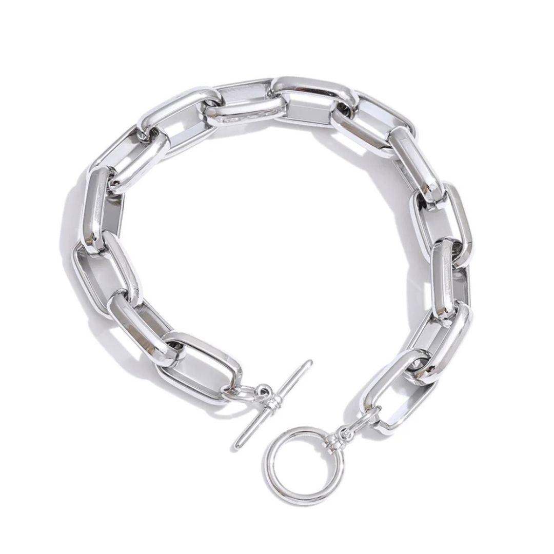 Pulsera De Cadena Enchapado En Oro 18K Pulsera 03 ZAPRINI Plata 