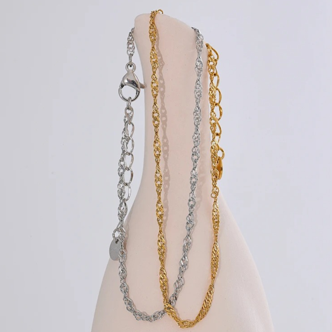Pulsera De Cadena Fina Enchapado En Oro 18K