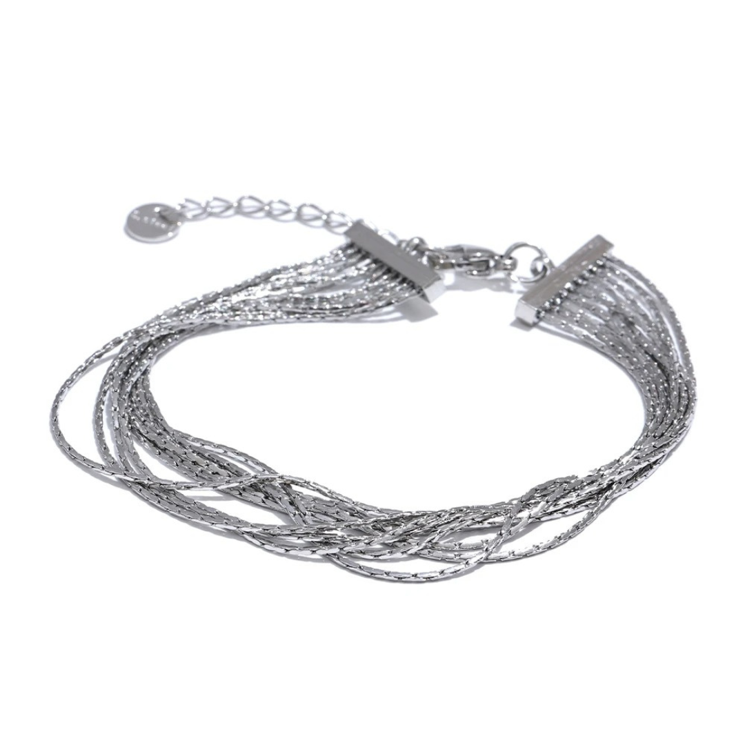 Pulsera Multicapa Enchapado En Oro 18K