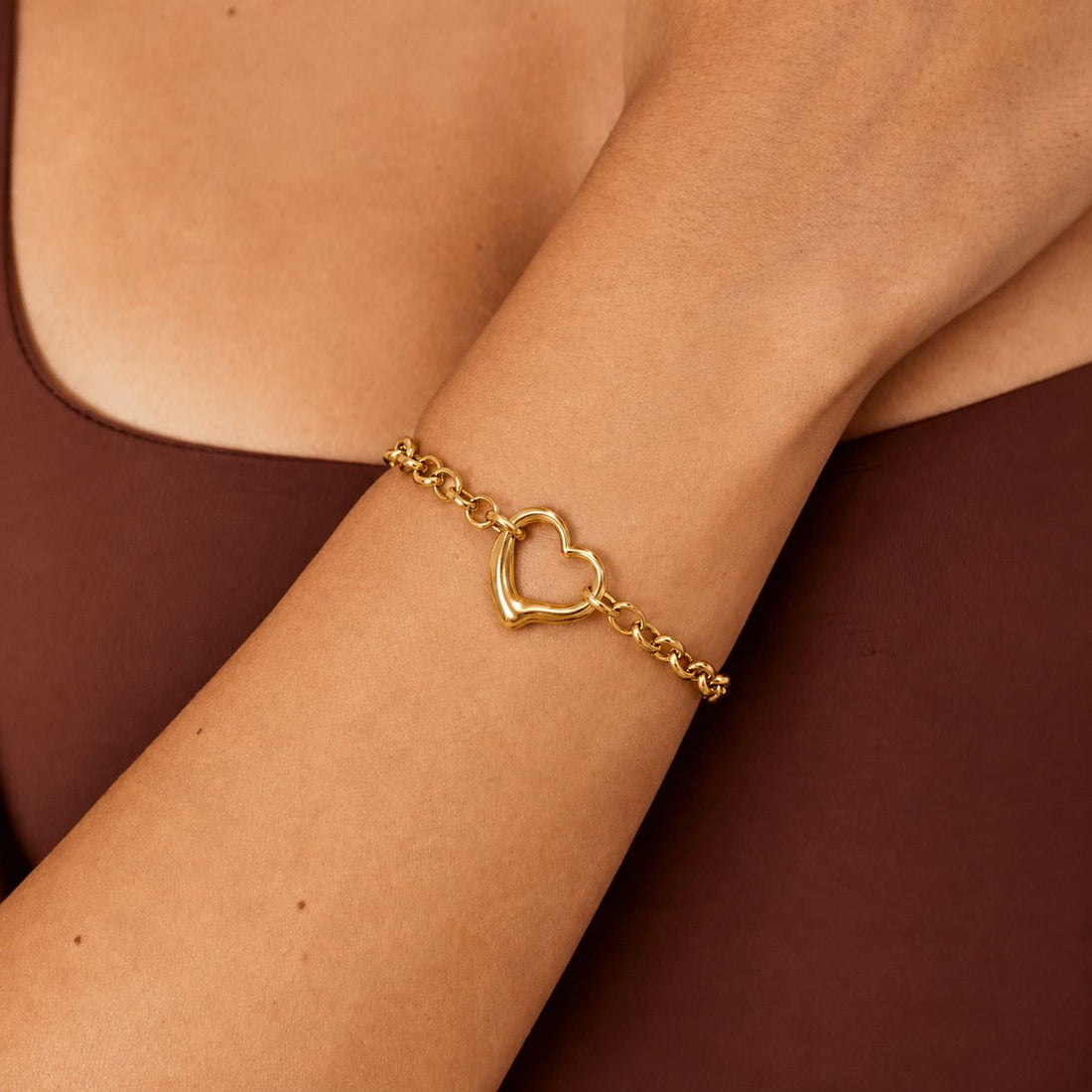 Pulsera Con Corazón Enchapado En Oro 18K Pulsera 06 ZAPRINI Oro 