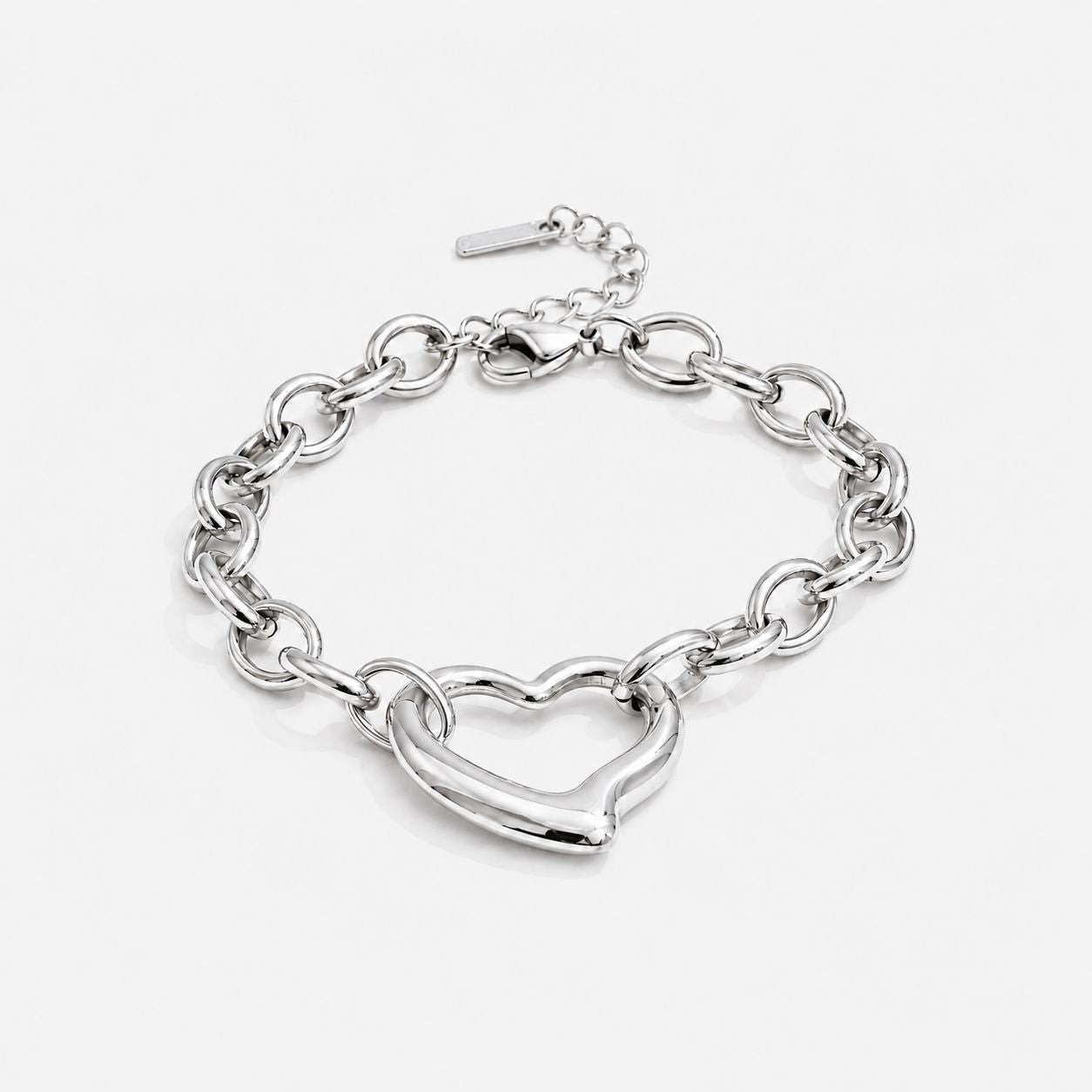 Pulsera Con Corazón Enchapado En Oro 18K Pulsera 06 ZAPRINI Plata 