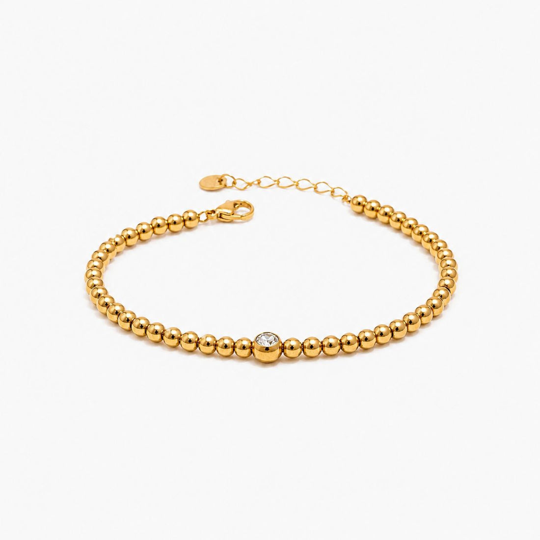 Pulsera Con Cuentas y Circonia Enchapado En Oro 18K Pulsera 01 ZAPRINI Oro 