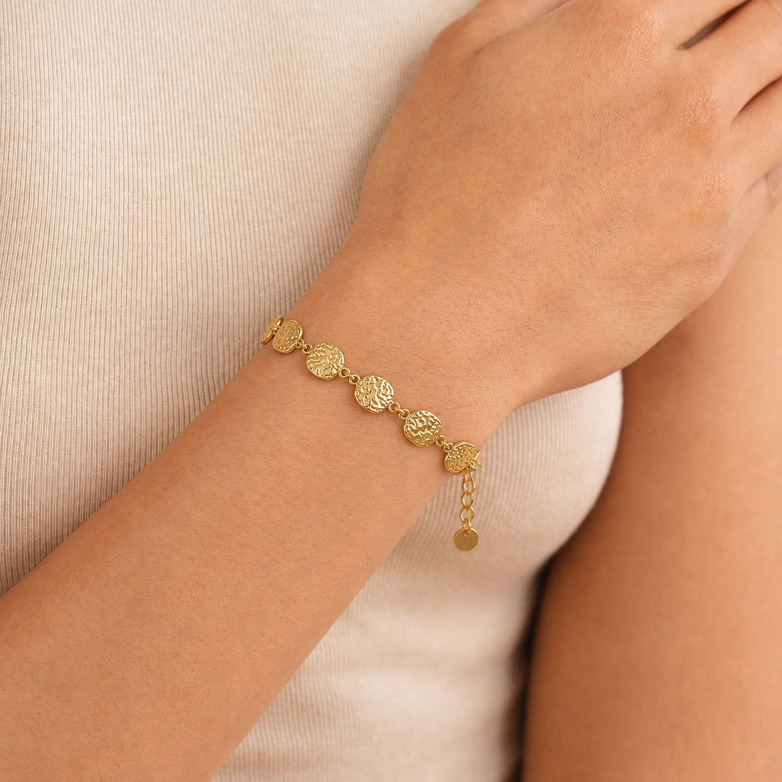 Pulsera De Cadena Cuadrada Enchapado En Oro 18K Pulsera 04 ZAPRINI Oro 