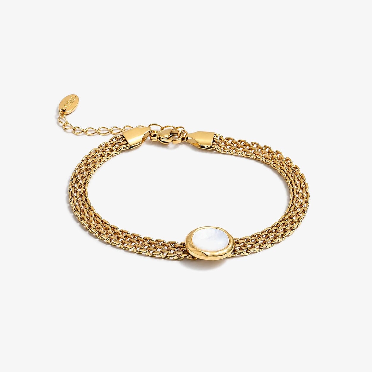 Pulsera De Cadena Gruesa Con Piedra Enchapado En Oro 18K Pulsera 14 ZAPRINI 