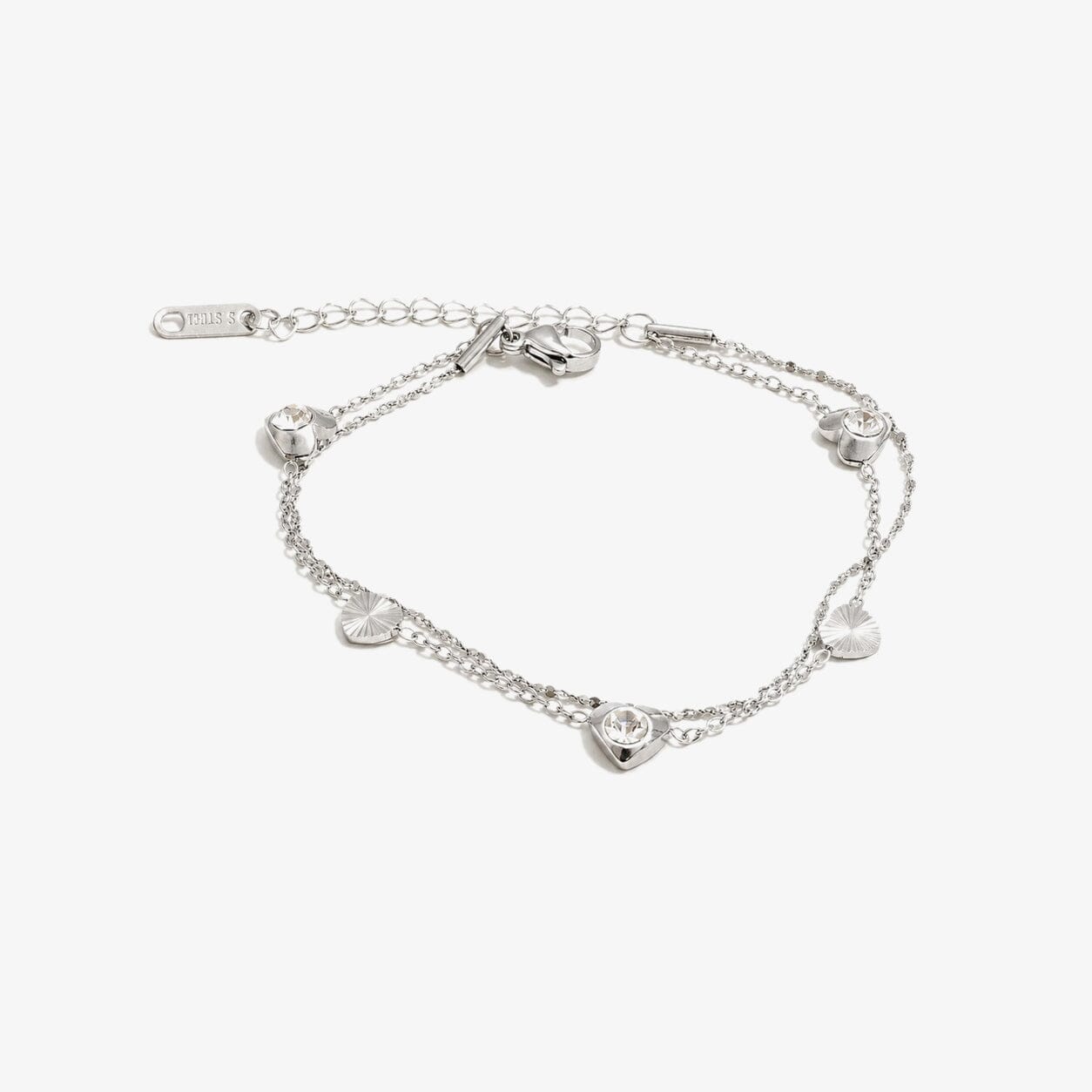 Pulsera de Cadena con Corazón de Circonia Enchapado En Oro 18K