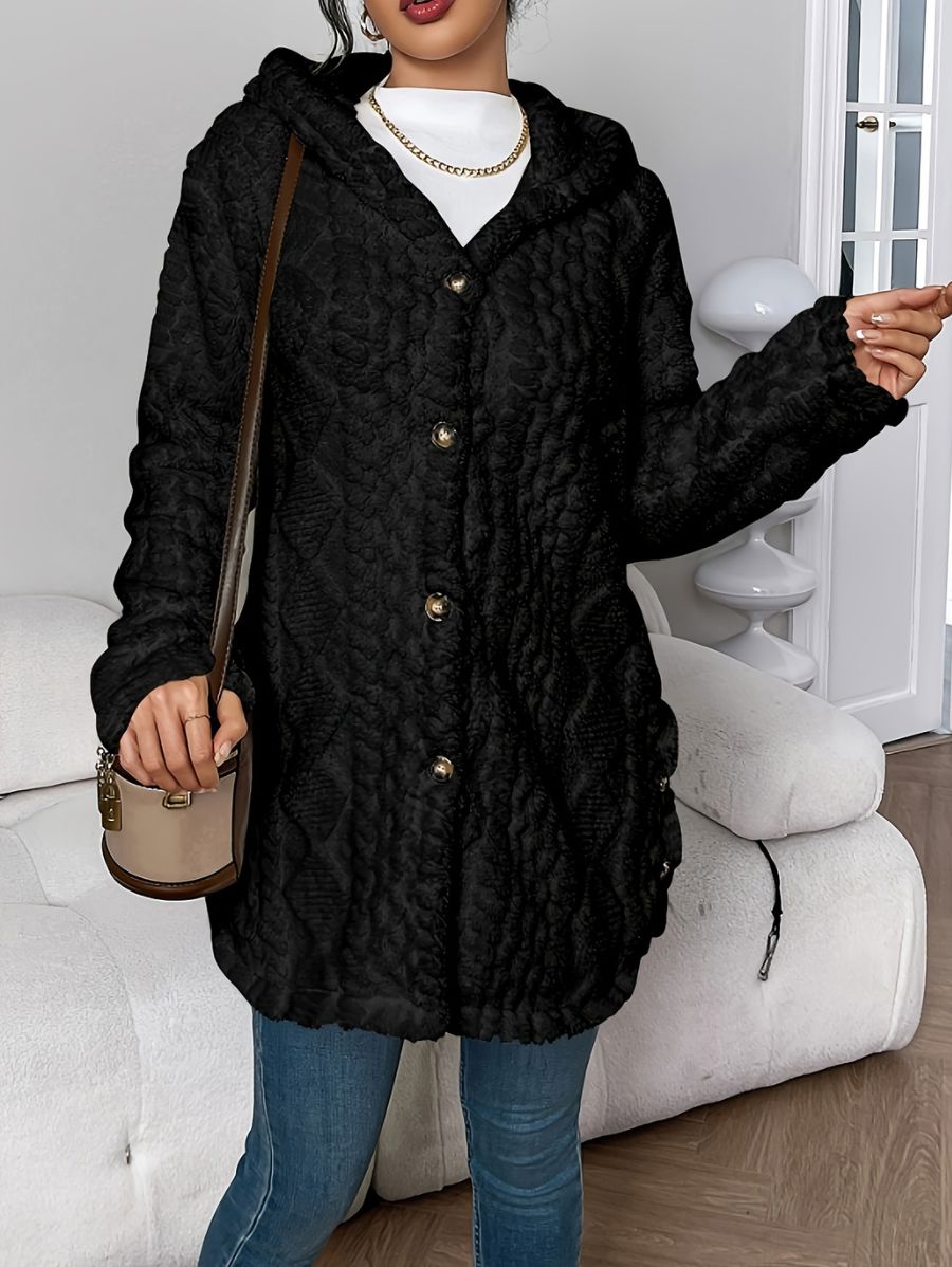 SACO AFELPADO CON CAPUCHA Saco 07 ZAPRINI Negro S 