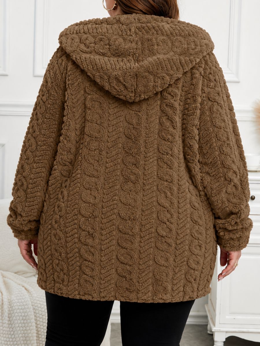 SACO AFELPADO CON CAPUCHA PLUS SIZE Saco Plus Size 07 ZAPRINI 1XL 