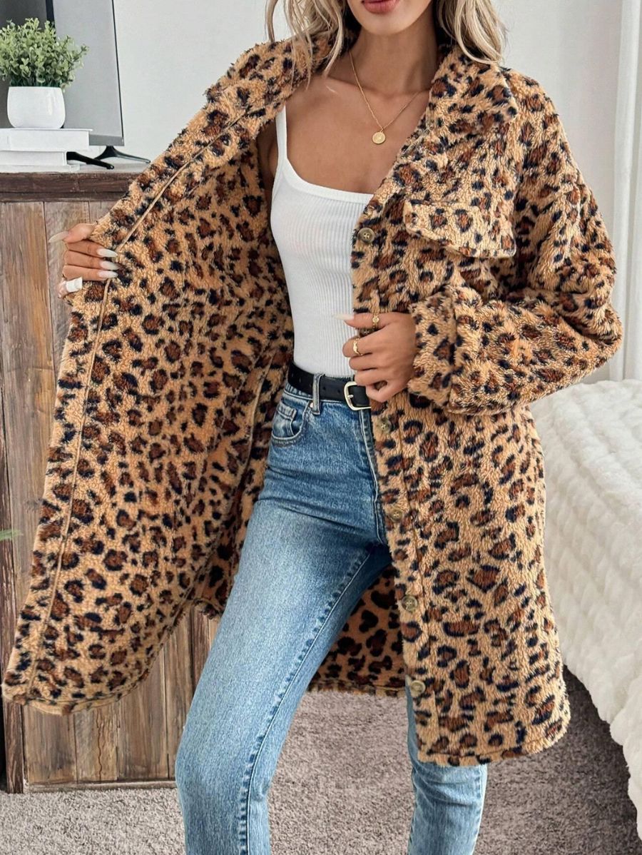 SACO AFELPADO LEOPARDO Saco 01 ZAPRINI 