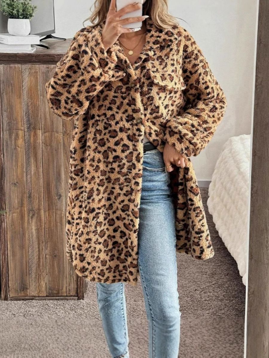 SACO AFELPADO LEOPARDO Saco 01 ZAPRINI 