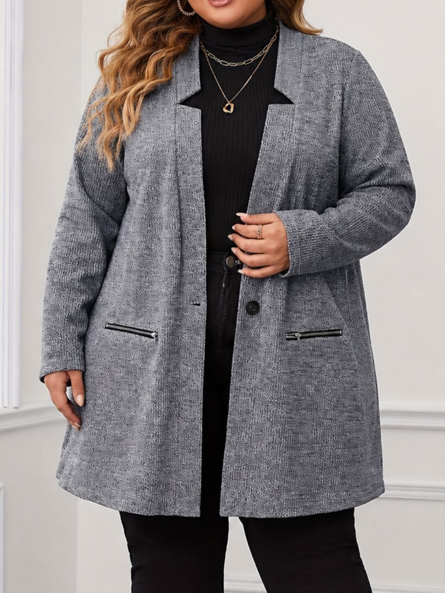 SACO CON BOTONES Y DETALLE DE CIERRE Saco Plus Size 03 ZAPRINI 