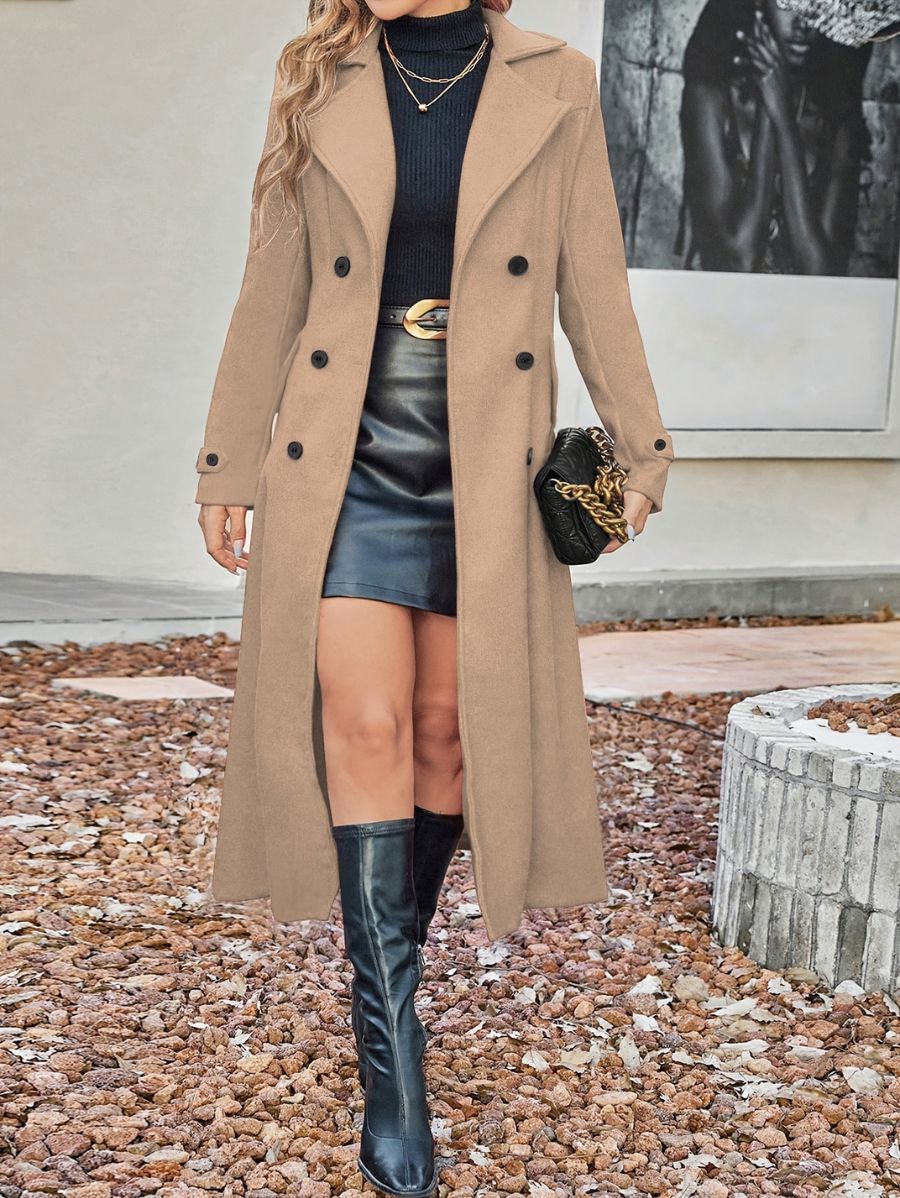 SACO CON DOBLE ABOTONADURA LARGO Saco 19 ZAPRINI Beige S 