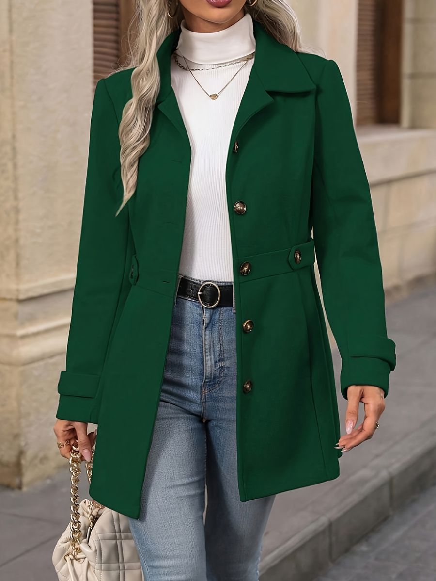 SACO DE PAÑO CEÑIDO CON BOTONES Saco 03 ZAPRINI Verde S 
