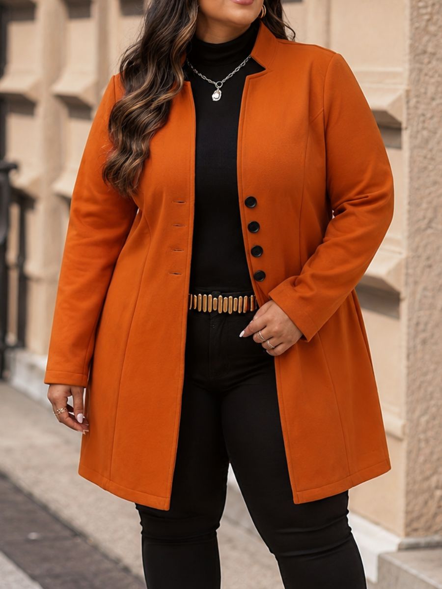 SACO DE PAÑO CON BOTONES Saco Plus Size 01 ZAPRINI 