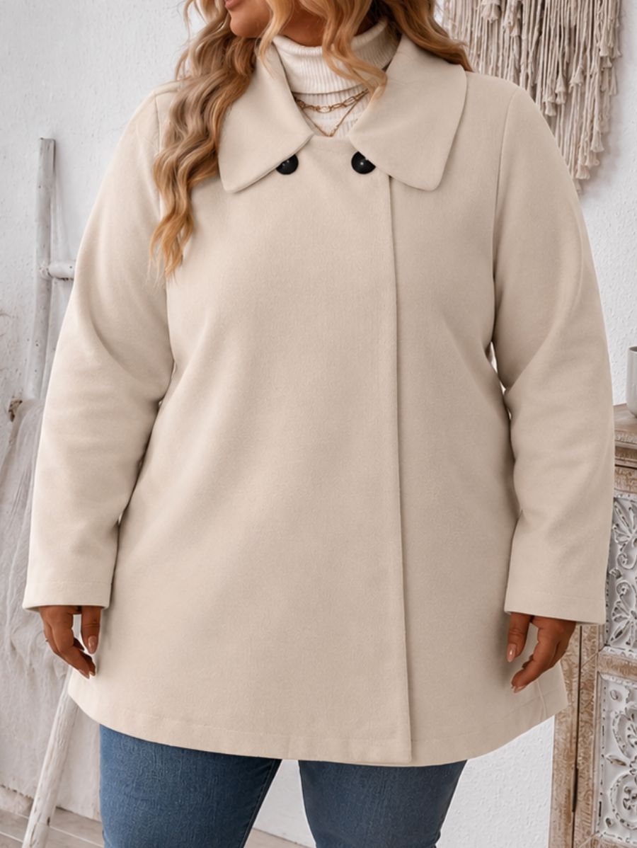 SACO DE PAÑO CON DOS BOTONES PLUS SIZE Saco Plus Size 05 ZAPRINI Beige 1XL 