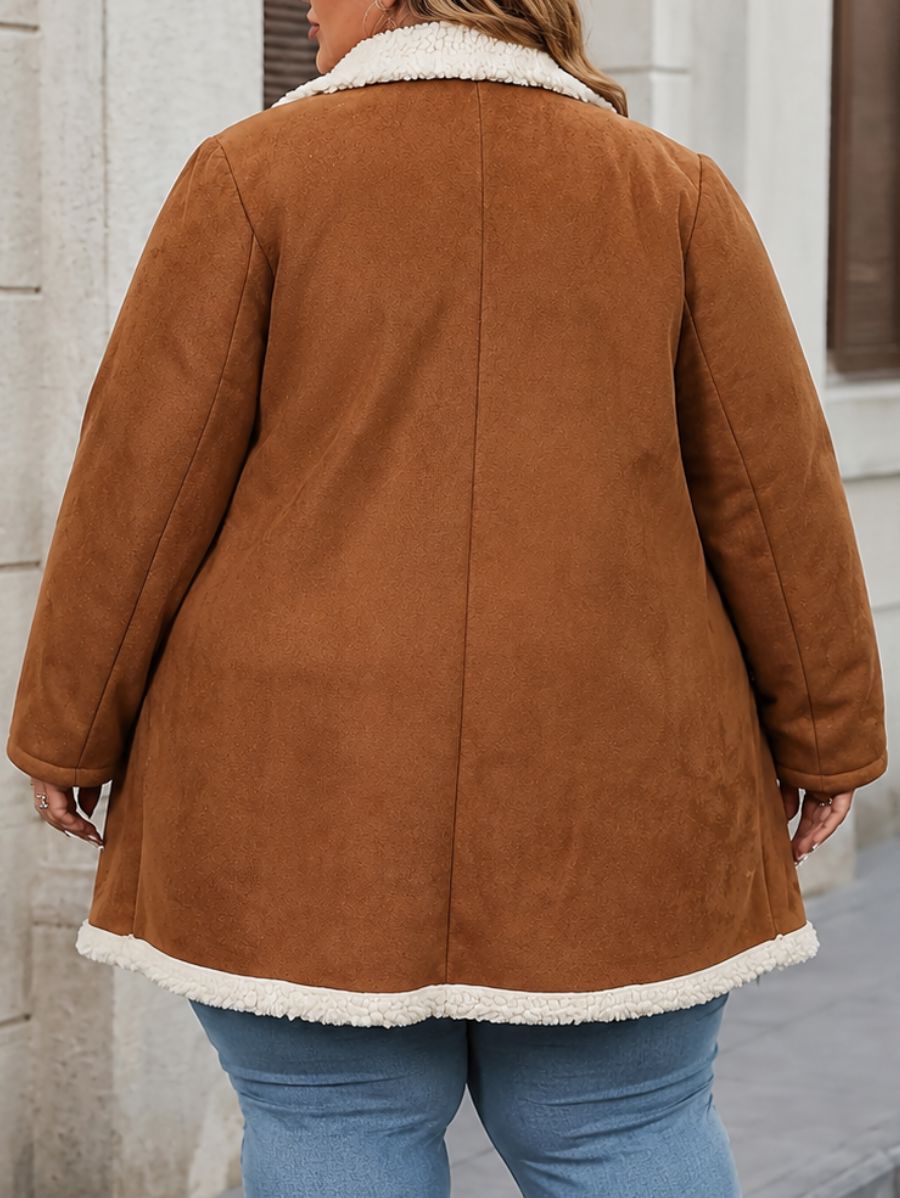 SACO LARGO FORRADO CON CORDERITO PLUS SIZE Saco Plus Size 02 ZAPRINI 