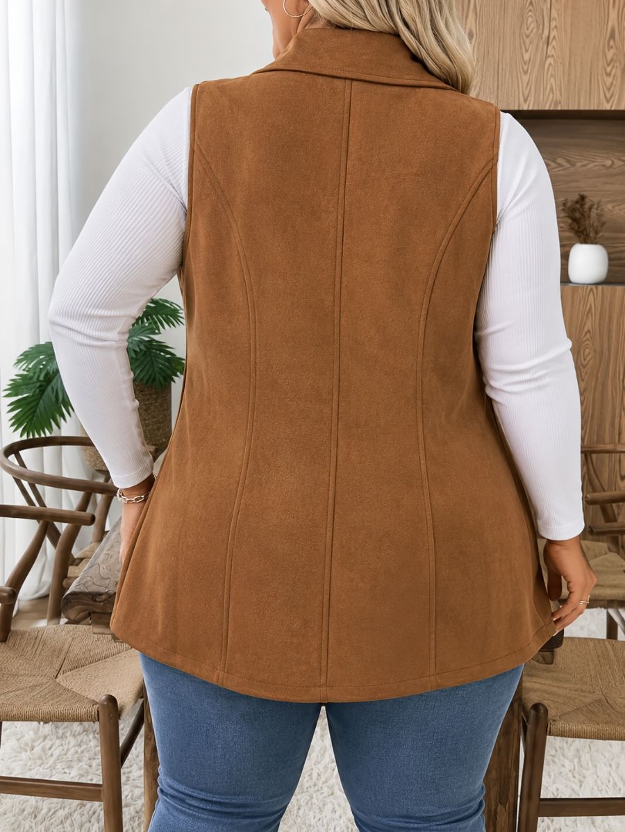SACO SIN MANGAS CON BOTONES PLUS SIZE Saco Plus Size 06 ZAPRINI 