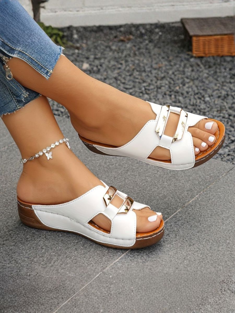 SANDALIAS CON DETALLE METÁLICO Sandalia 7 ZAPRINI Blanco 34 