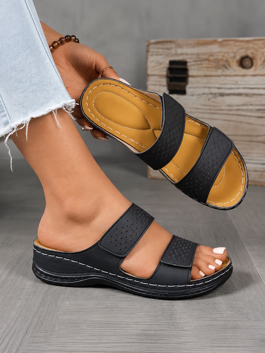 SANDALIAS CON DOBLE TIRA DE VELCRO Sandalia 15 ZAPRINI Negro 34 