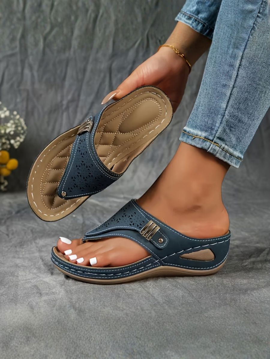 SANDALIAS CON PLANTILLA ACOLCHADA Y DETALLE METÁLICO Sandalia 5 ZAPRINI Azul 34 