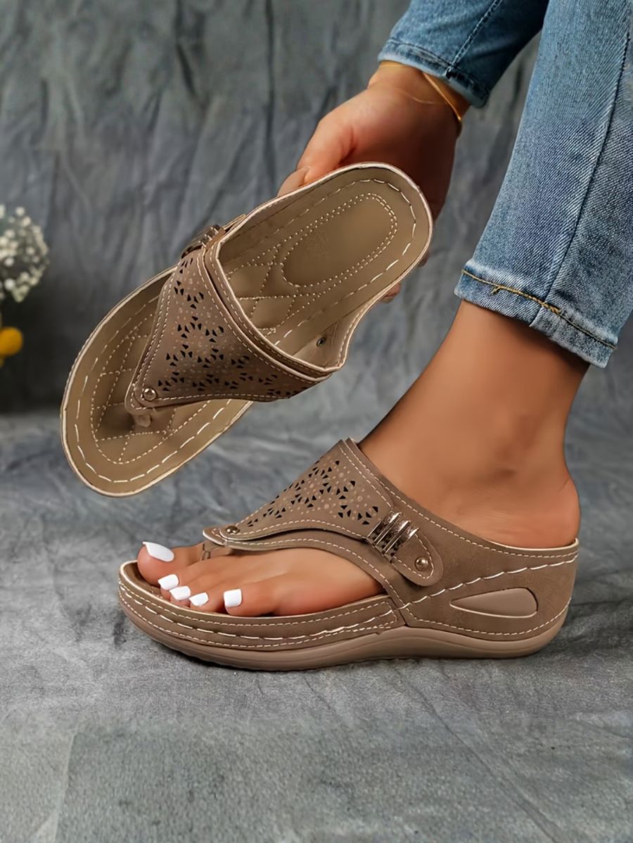 SANDALIAS CON PLANTILLA ACOLCHADA Y DETALLE METÁLICO Sandalia 5 ZAPRINI Marrón 34 