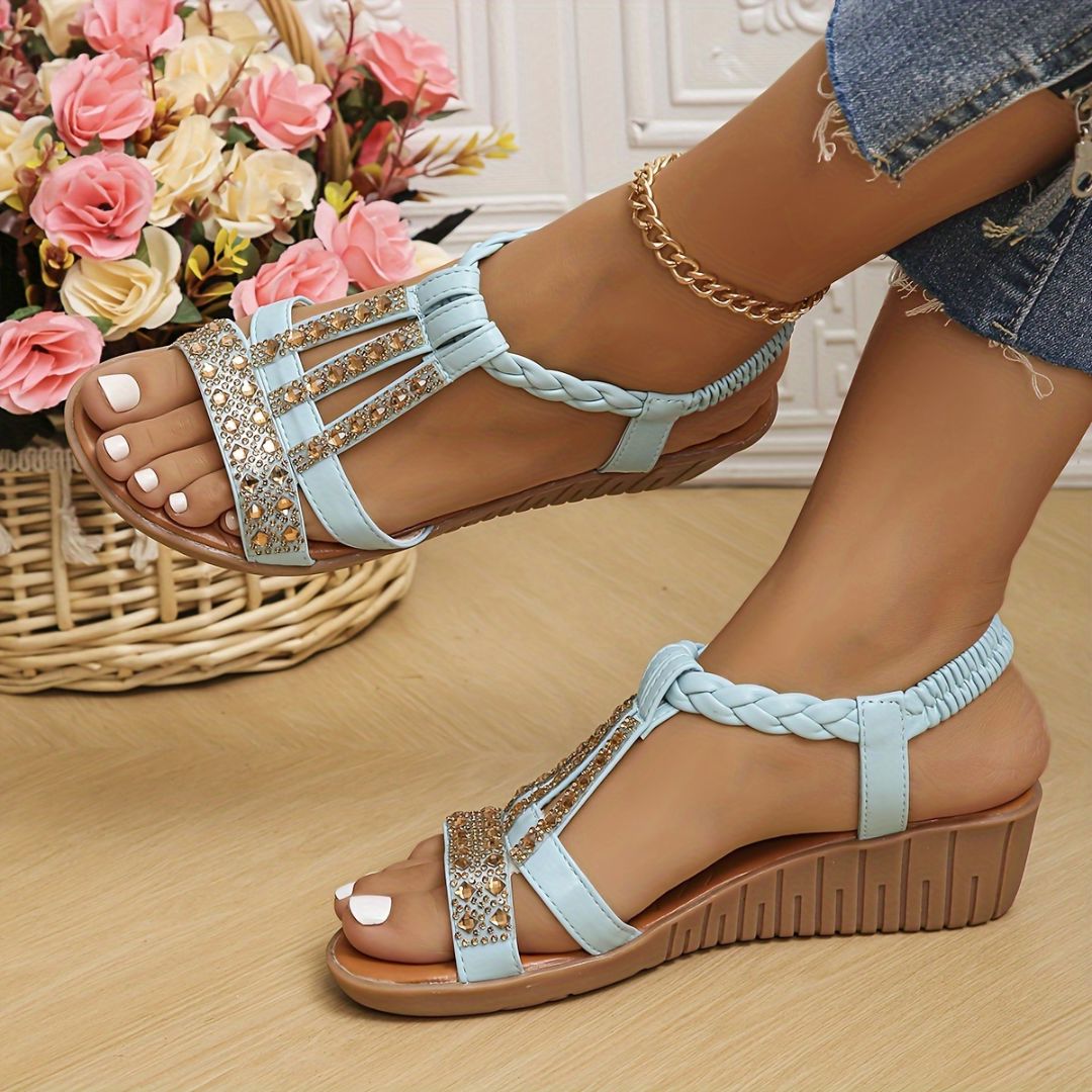 SANDALIAS CON STRASS Y AJUSTE ELÁSTICO Sandalia 19 ZAPRINI 