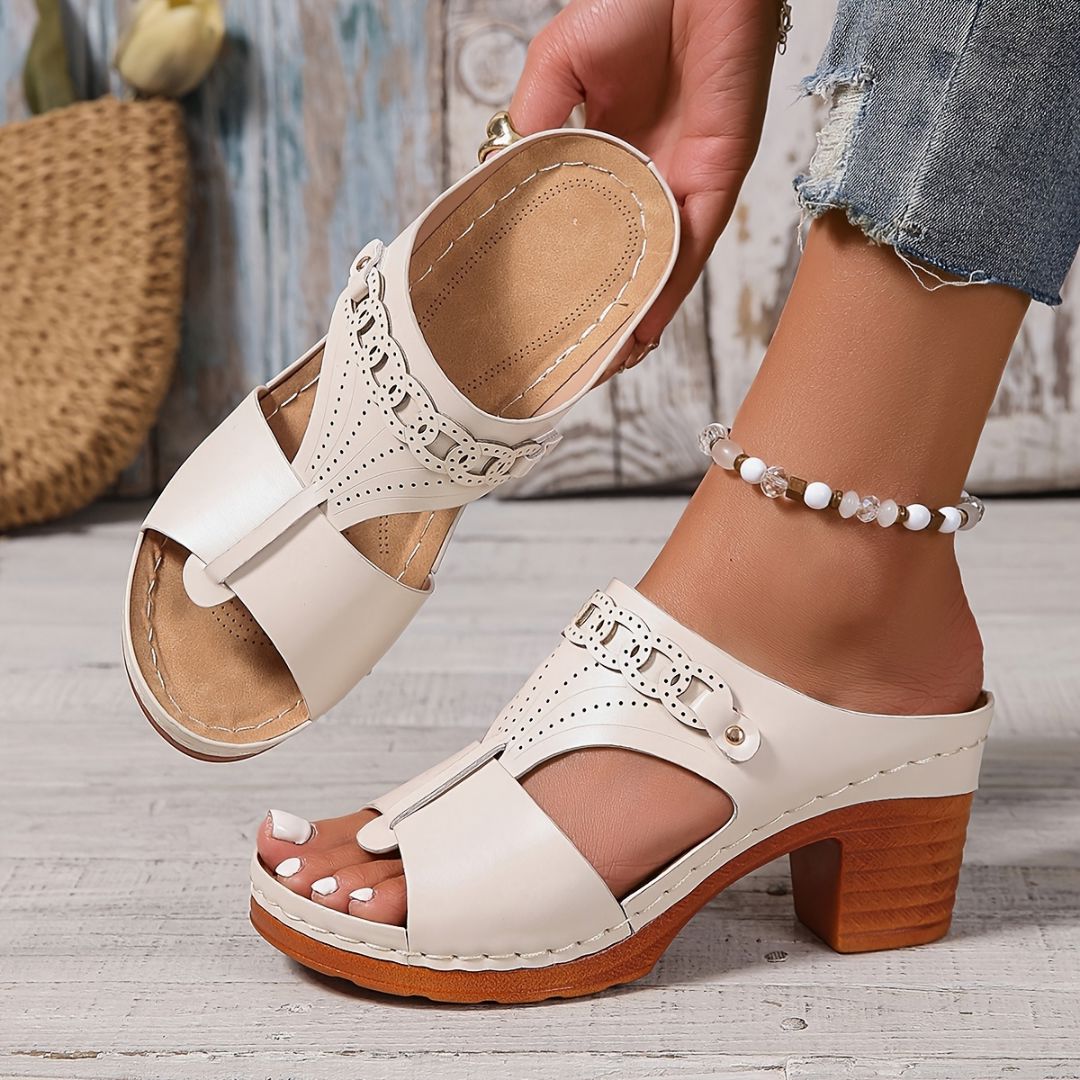SANDALIAS CON TACÓN Y PUNTA ABIERTA Sandalia 4 ZAPRINI Beige 34 