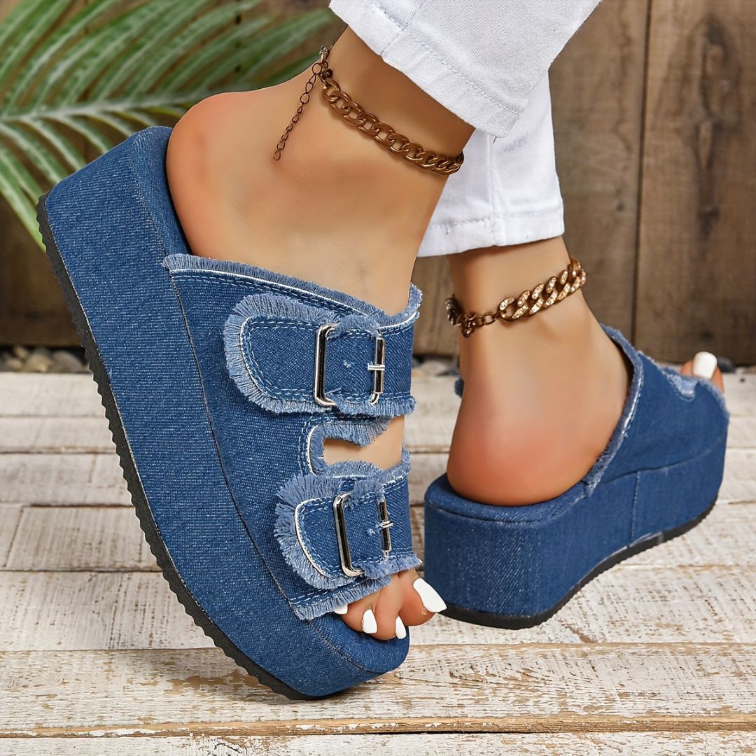 SANDALIAS DENIM CON DOBLE HEBILLA Sandalia 2 ZAPRINI 