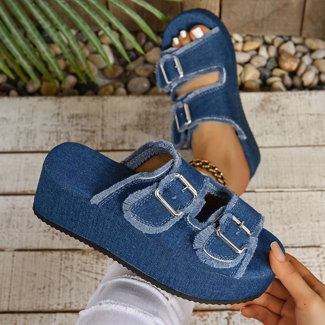 SANDALIAS DENIM CON DOBLE HEBILLA Sandalia 2 ZAPRINI 
