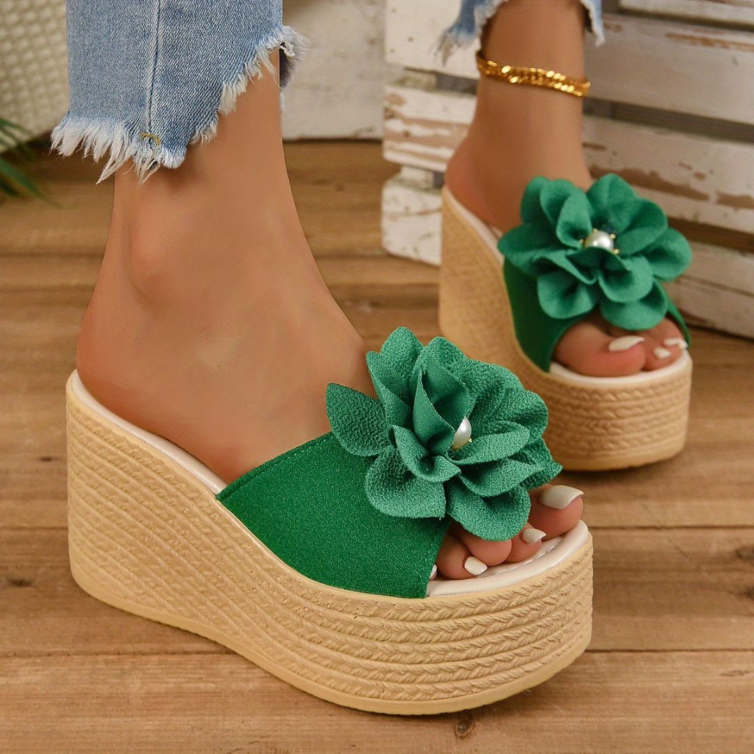 SANDALIAS DE PLATAFORMA CON FLOR Sandalia 3 ZAPRINI 