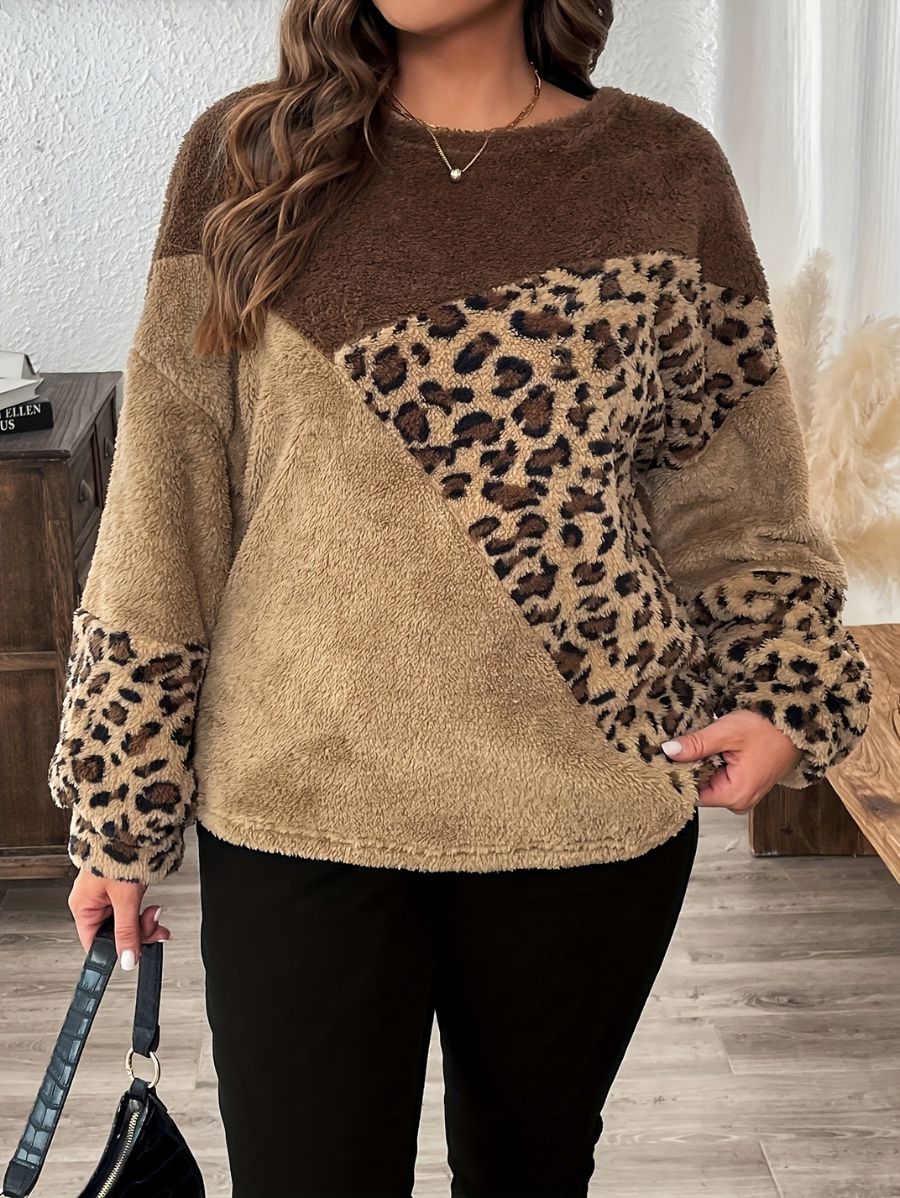 SUÉTER AFELPADO CON ESTAMPADO LEOPARDO Sueter 04 ZAPRINI S 