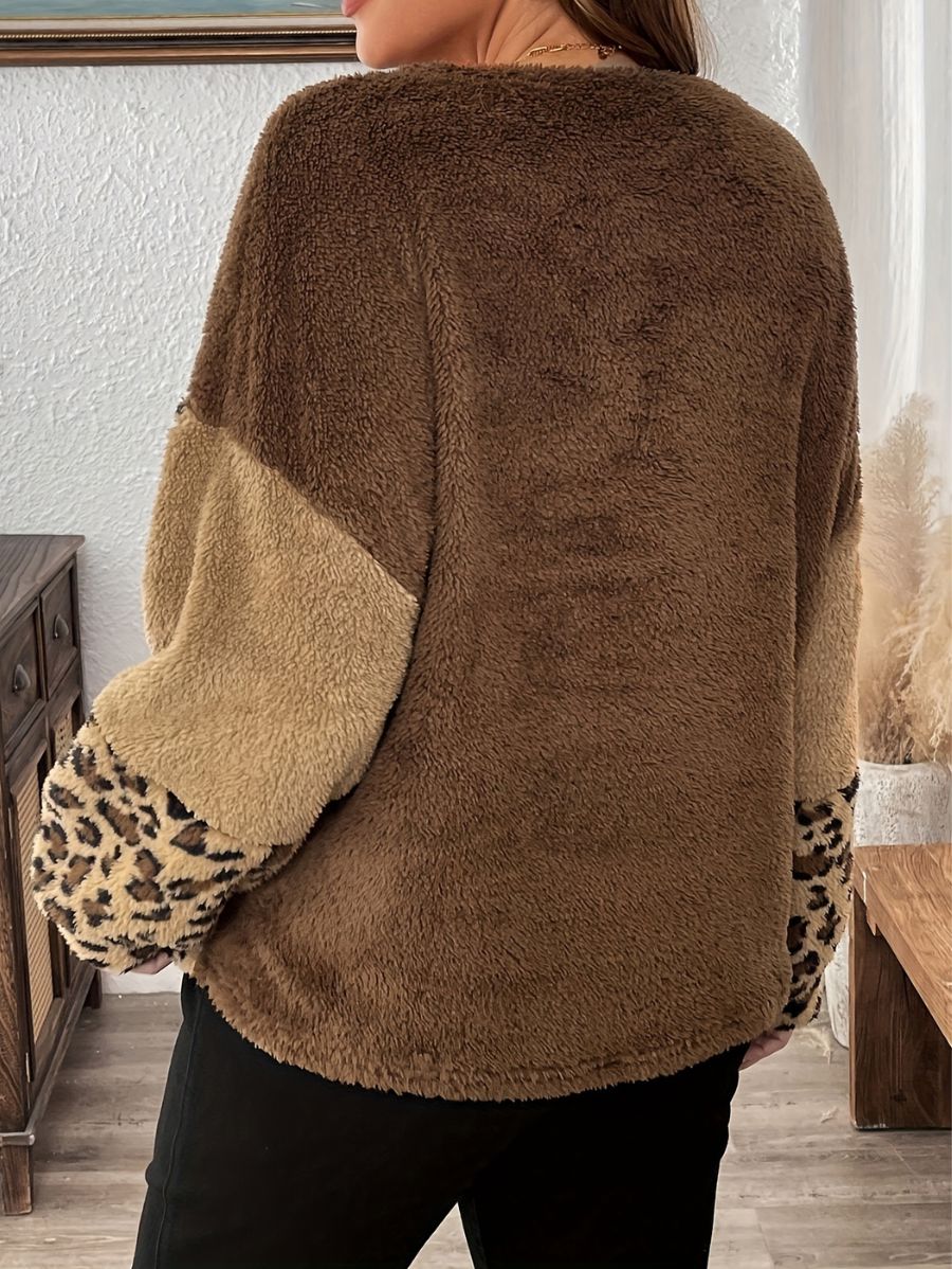 SUÉTER AFELPADO CON ESTAMPADO LEOPARDO Sueter 04 ZAPRINI S 