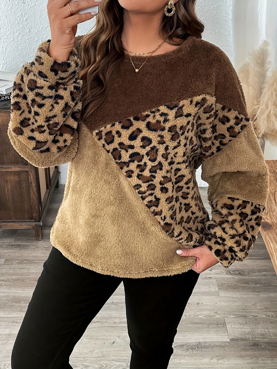 SUÉTER AFELPADO CON ESTAMPADO LEOPARDO Sueter 04 ZAPRINI 