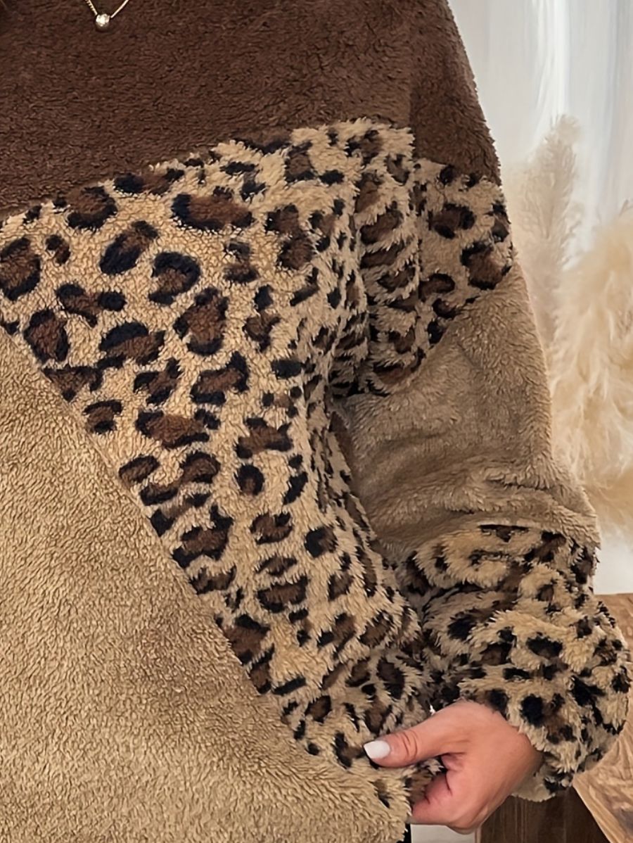 SUÉTER AFELPADO CON ESTAMPADO LEOPARDO Sueter 04 ZAPRINI 