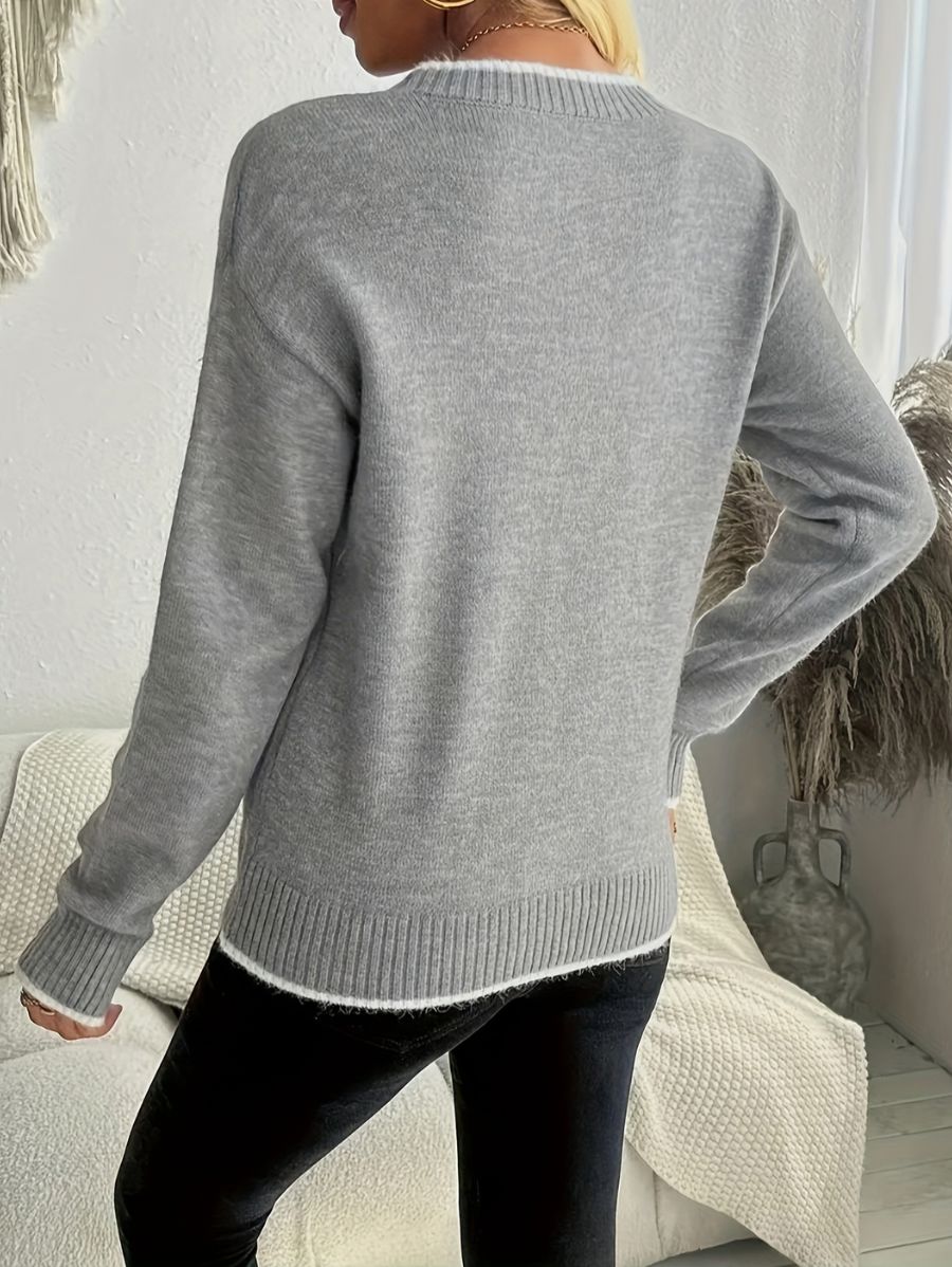 SUÉTER CON ESTAMPADO DE COPOS DE NIEVE Sueter 09 ZAPRINI Gris S 