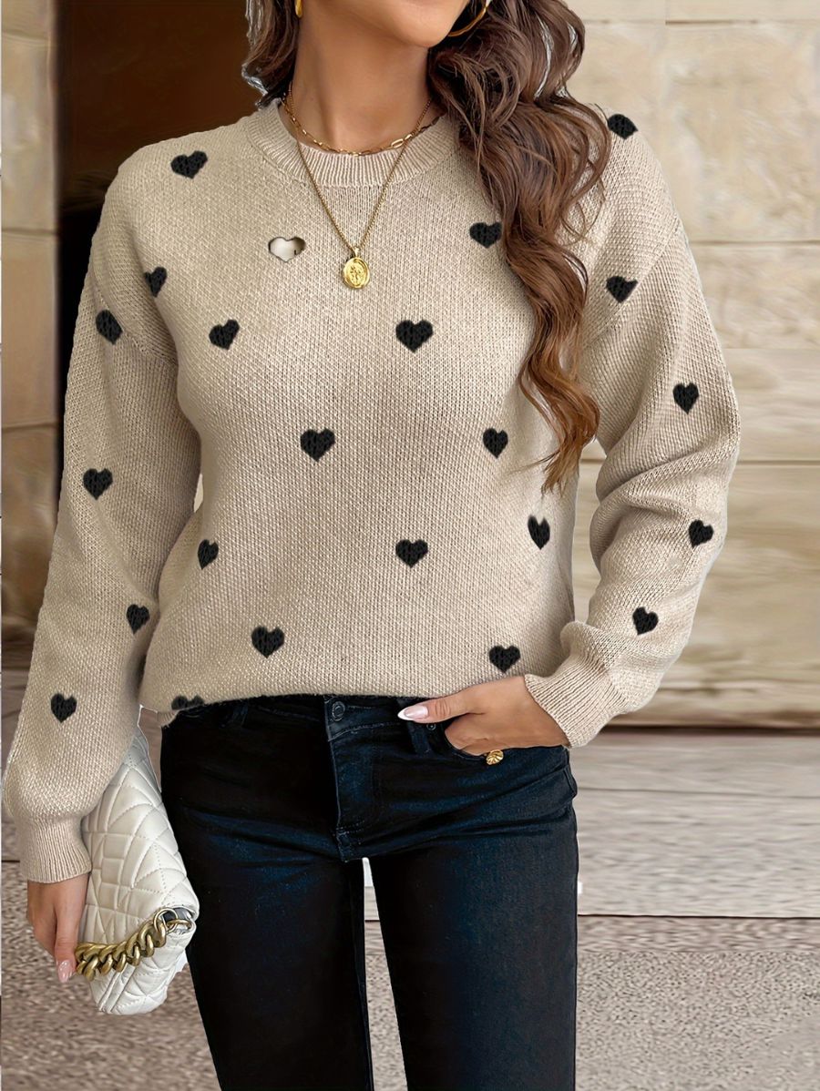 SUÉTER CON ESTAMPADO DE CORAZONES Sueter 08 ZAPRINI 