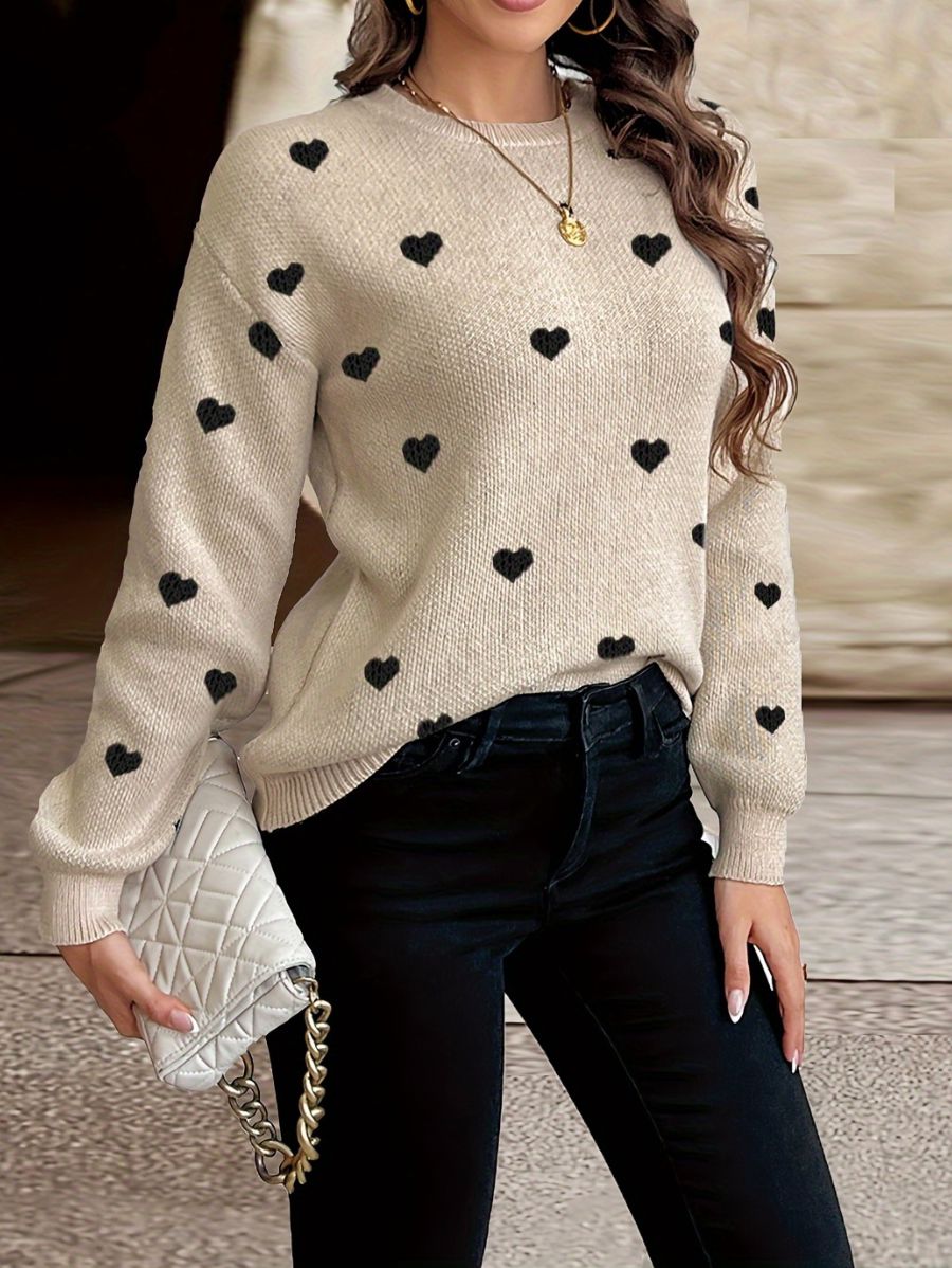 SUÉTER CON ESTAMPADO DE CORAZONES Sueter 08 ZAPRINI 