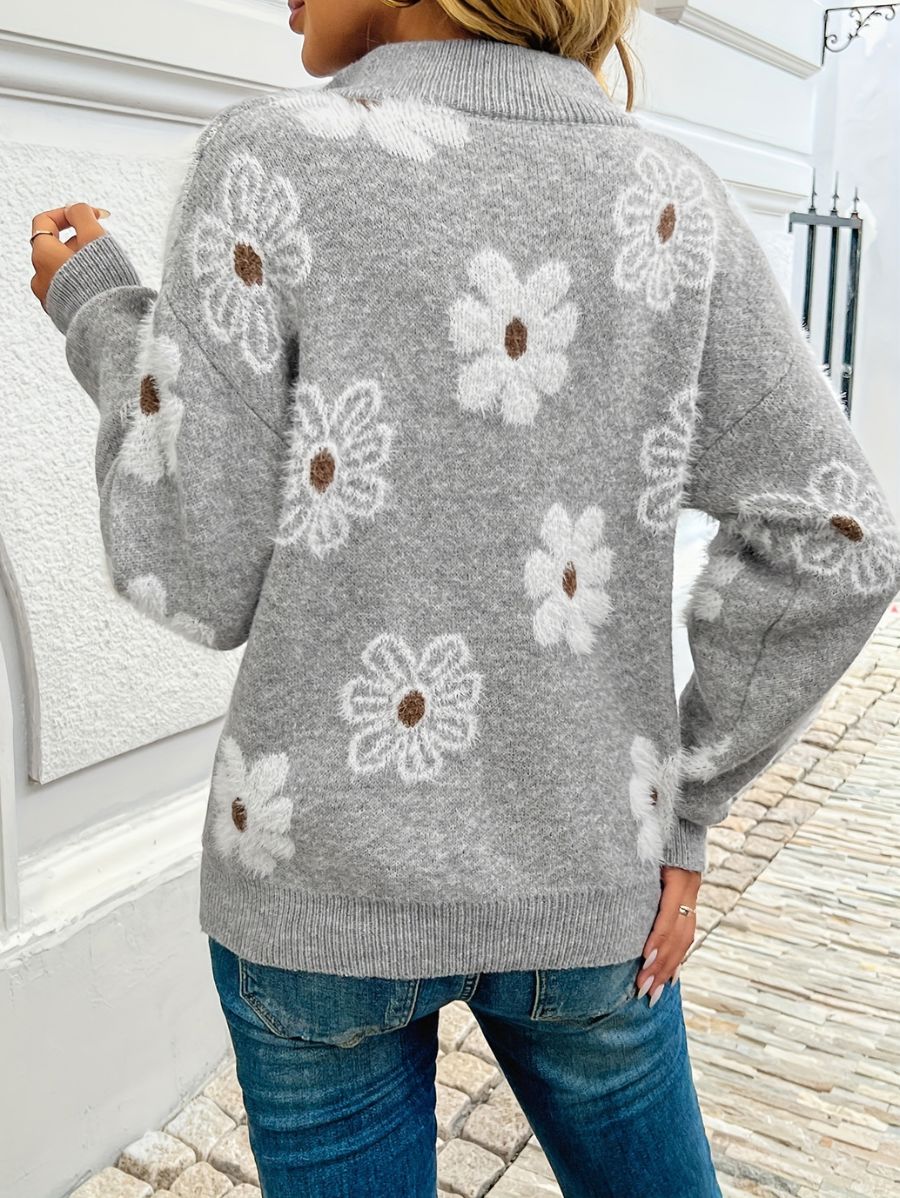 SUÉTER CON ESTAMPADO FLORAL Y CIERRE Sueter 13 ZAPRINI 
