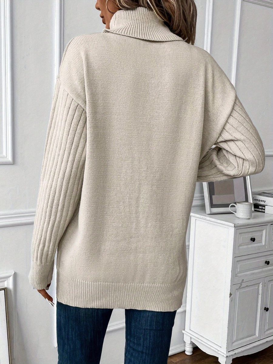 SUÉTER DE CUELLO ALTO CON BOTONES Sueter 32 ZAPRINI 