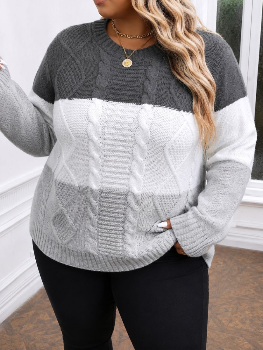 SUÉTER EN TRES TONOS Sueter Plus Size 01 ZAPRINI 