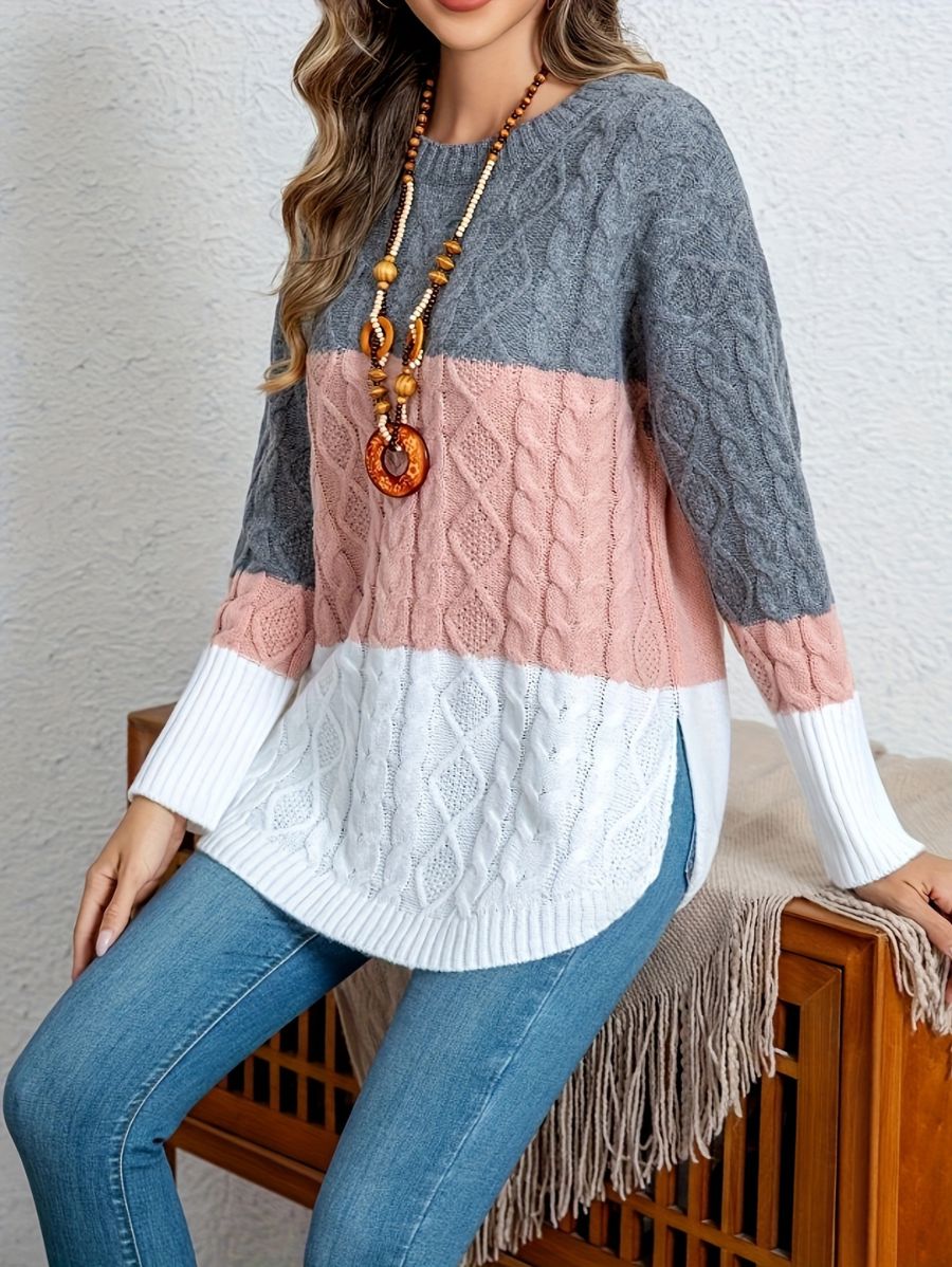 SUÉTER HOLGADO CON BLOQUES DE COLOR Sueter 12 ZAPRINI Blanco S 