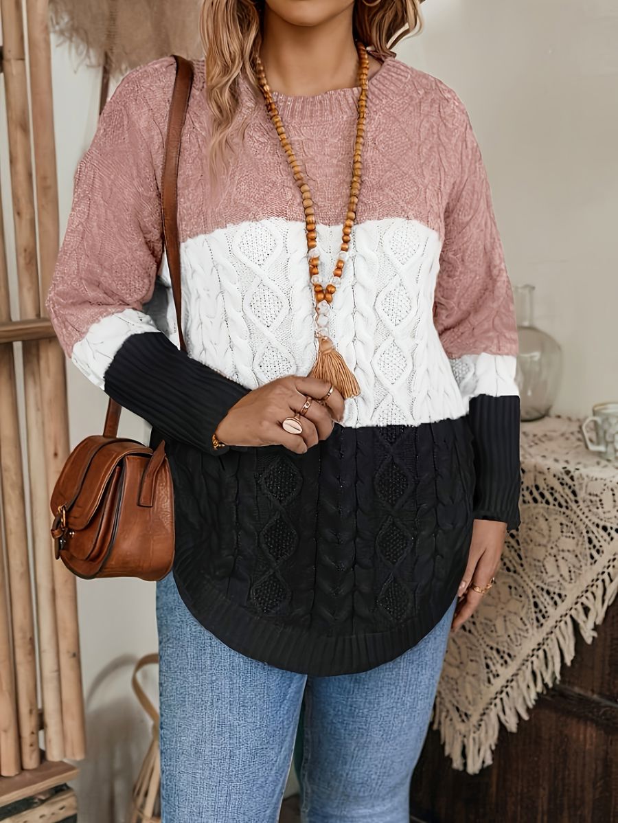 SUÉTER HOLGADO CON BLOQUES DE COLOR Sueter 12 ZAPRINI Negro S 