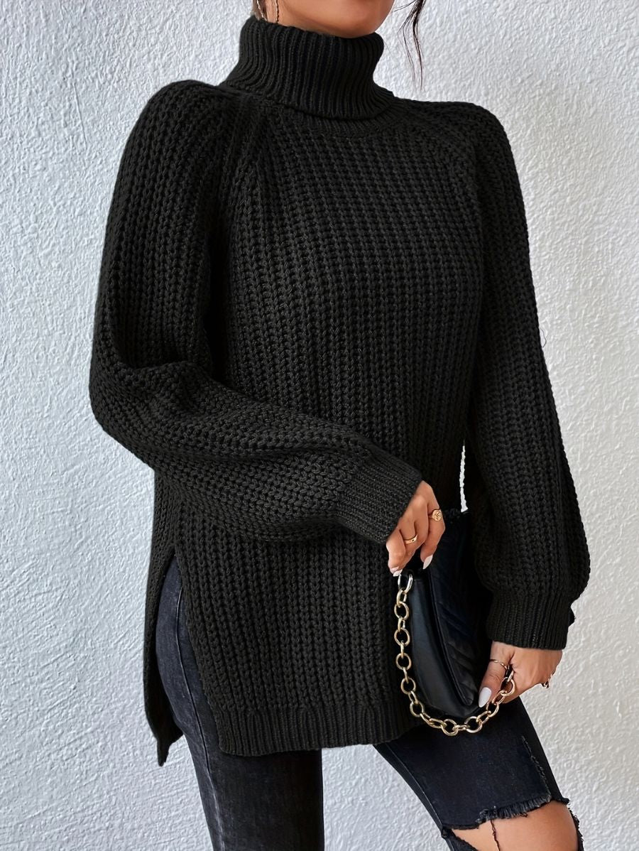 SUÉTER LARGO CON CUELLO ALTO Sueter 29 ZAPRINI Negro S 