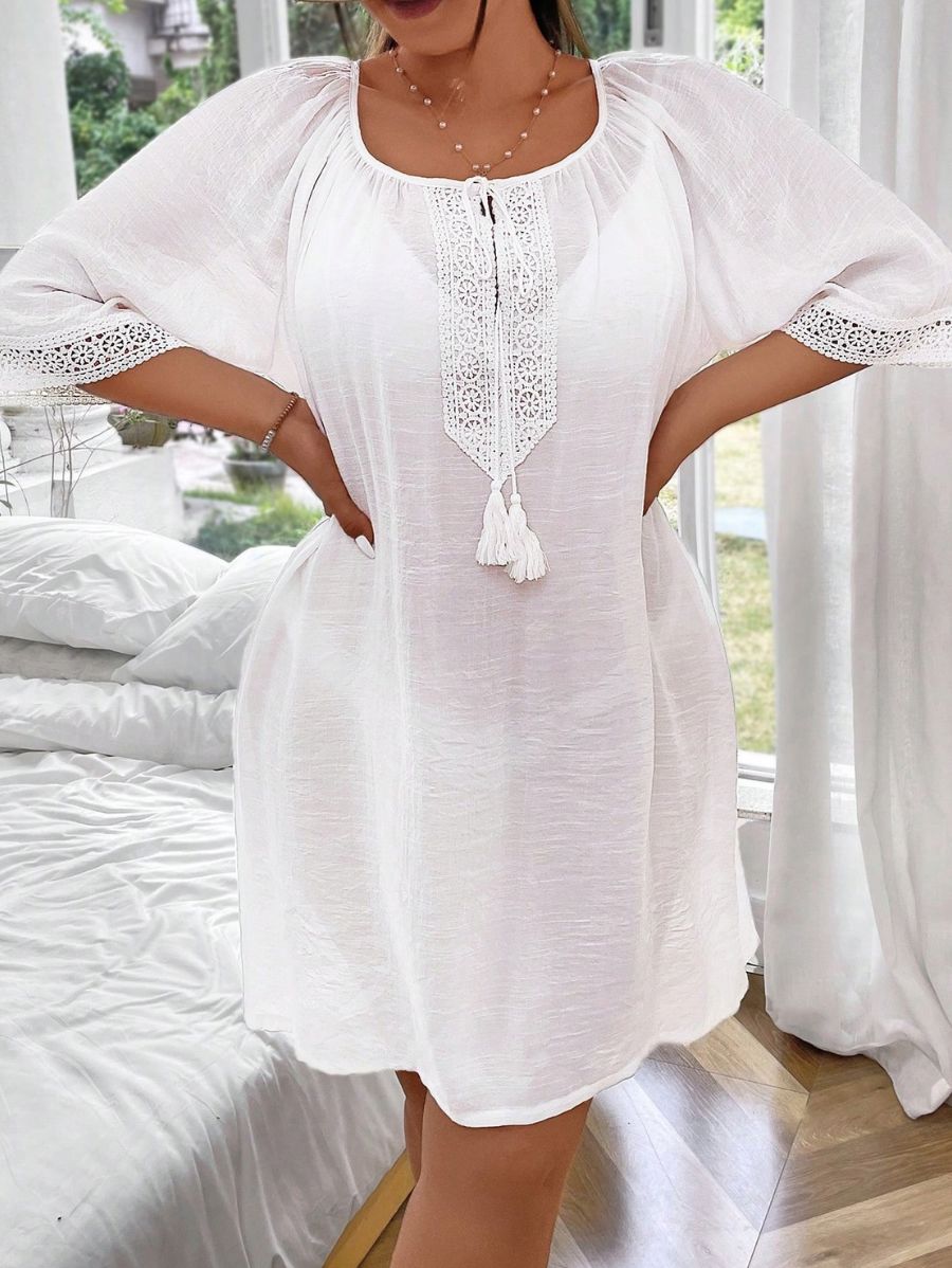 Salida De Playa Con Encaje Plus Size Salida De Playa Plus Size 05 ZAPRINI 
