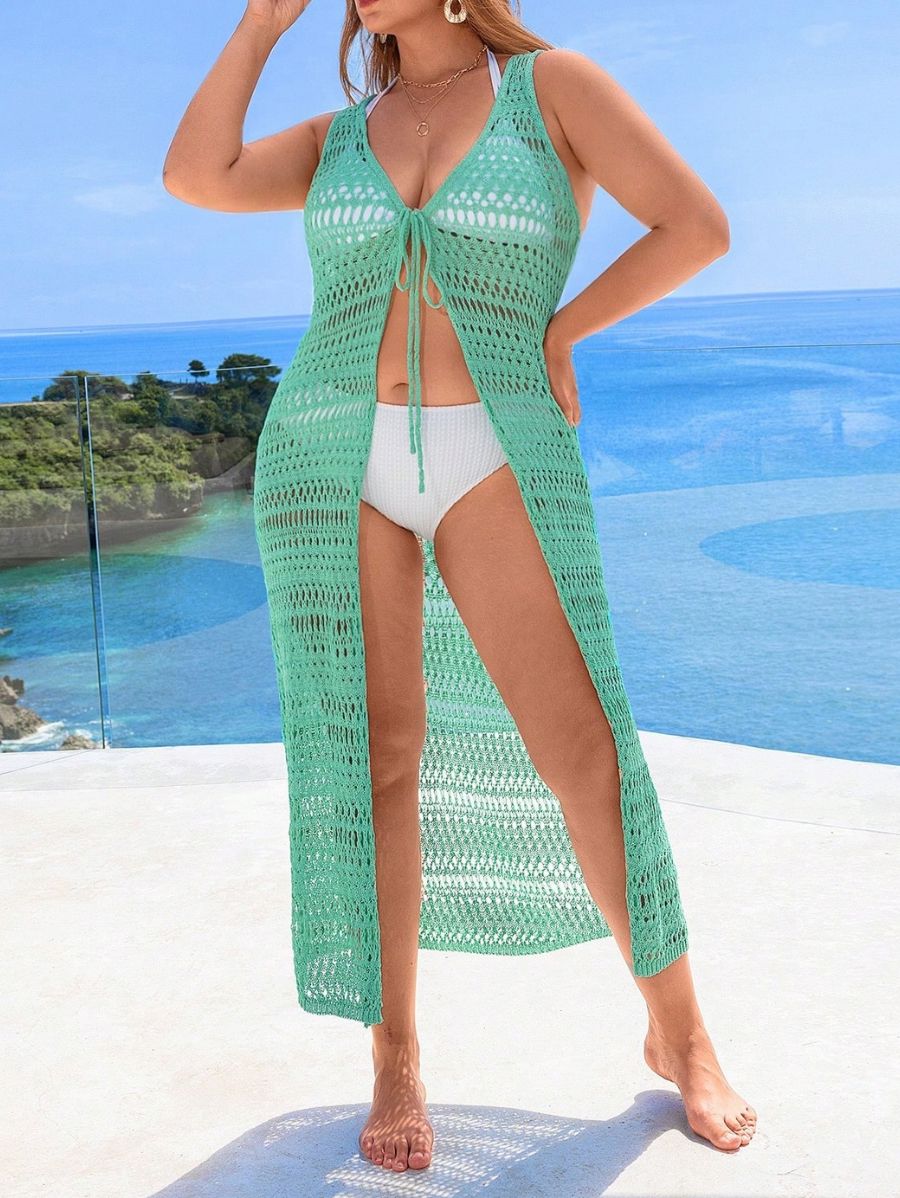 Salida De Playa Tejida Calada Plus Size Salida De Playa Plus Size 10 ZAPRINI 0XL 