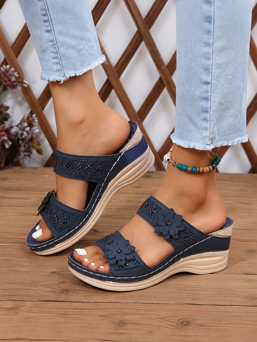 Sandalias Altas Con Flores Sandalia 27 ZAPRINI Azul 34 