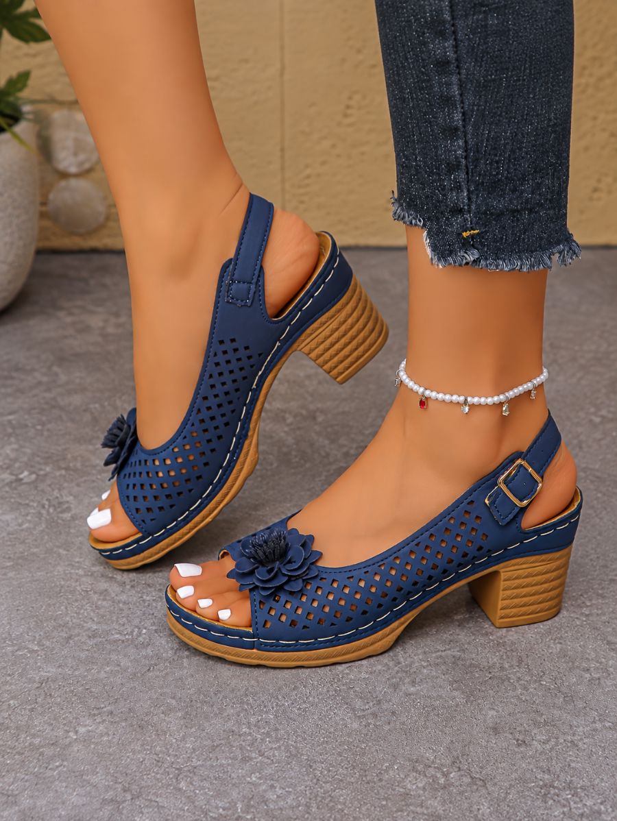 Sandalias De Tacón Con Flor Sandalia 12 ZAPRINI 34 