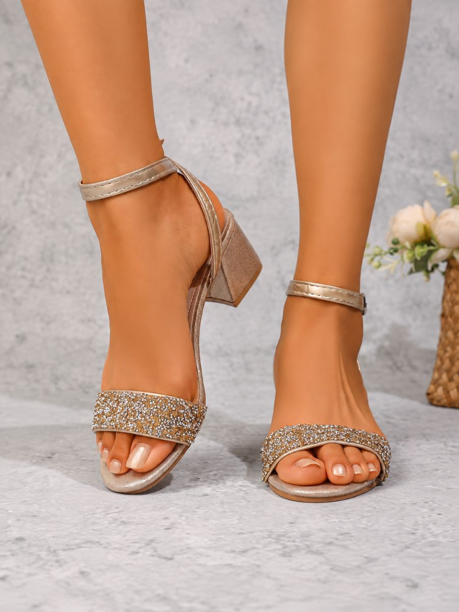 Sandalias De Tacón Con Strass Sandalia 28 ZAPRINI Dorado 34 